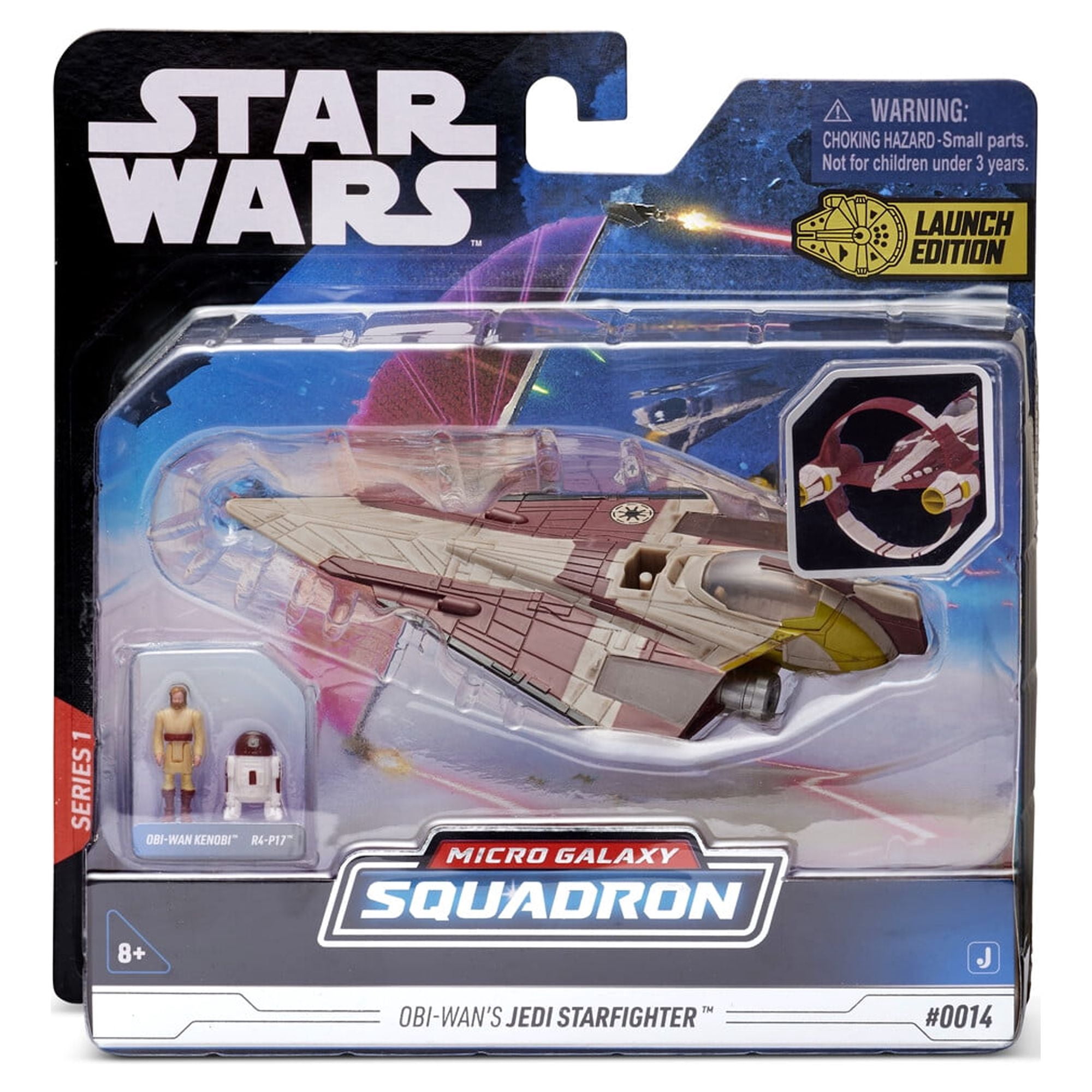 STAR WARS Micro Galaxy Squadron Obi-Wan Kenobi’s Jedi Starfighter- 5-inch Starfighter Class Vehicle with Two 1-inch Micro Figure Accessories