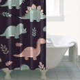 thumbnail image 4 of Purple Cartoon Dinosaurs Leaves Pattern Shower Curtain 36"x72" ,Bathroom Decorative Shower Curtains Set with 12 Hooks,Modern Waterproof Washable Shower Curtain, 4 of 6