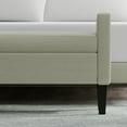 thumbnail image 3 of 46" Upholstered Storage Bench with Track Arms and Wood Legs in Beige, 3 of 7