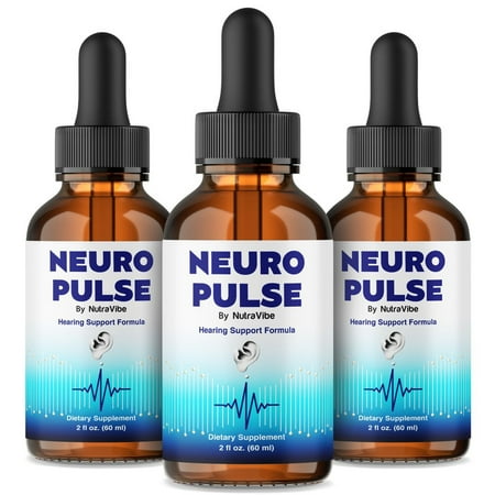 (3 Pack) Neuro Pulse Drops - Ear Support, Natural Formula to Promote Inner Ear Health, Tinnitus Supplement for Ringing, Official Auditory Liquid, NeuroPulse Reviews (90 Servings)