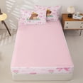 thumbnail image 4 of Homewish Cute Capybara Duck Zipper Twin Comforter Sets with Fitted Sheet and 2 Pillowcases,Dreamy Bow Flowers Zipper Bedding Set for Boy Girls,4-Piece,Pink Reversible, 4 of 6