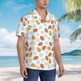 thumbnail image 5 of Xecao Floral Strawberr print Hawaiian shirt - a stylish short-sleeve button-down for men, perfect for casual beach and tropical outings., 5 of 9