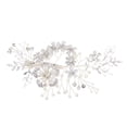 thumbnail image 1 of Pinzas para el cabello con hojas plateadas, diamantes de imitación y flores, delicadas pinzas de cristal, pasadores de perlas artificiales, accesorios para tocados de novia y fotos., 1 of 5