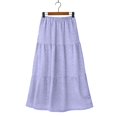 thumbnail image 4 of Womens Midi Skirt Fashion Solid Color Casual Breathable Knee Length Lightweight Everyday Purple L, 4 of 5