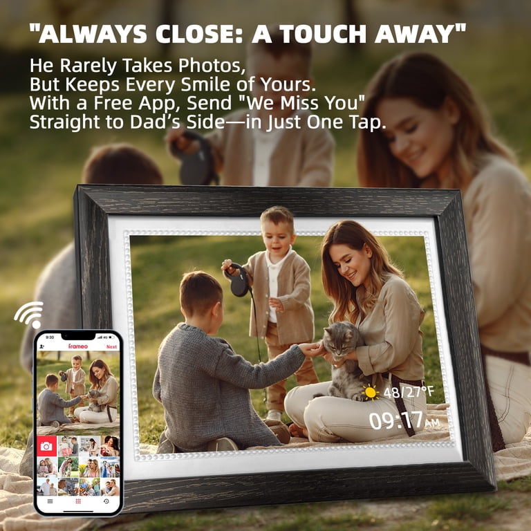 Jazeyeah 10.1 inch Digital Picture Frame 32GB Memory Wood Wifi