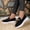 Black, variant on Women's Low-Cut Metal Decor Vintage Round Toe Shoes, Fashionable Casual Spring Retro Style Durable Material Everyday Footwear Blue 8.5