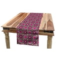 thumbnail image 1 of Floral Table Runner, Colorful Illustration of Flower Motifs and Hearts Blooming in Pinkish Tones, Dining Room Kitchen Rectangular Runner, 3 Sizes, by Ambesonne, 1 of 2
