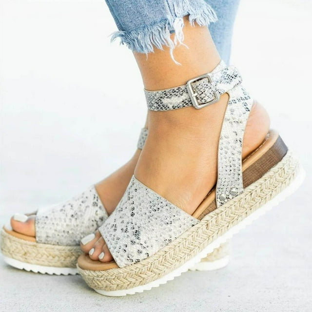 Sandalias de moda Mujer Leopardo Cómodo Plataforma Zapatos casuales Verano Playa Viajes Wmkox8yii shjk758