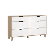 Tvilim Ikast Jackson Hickory/White 6 Drawer Double Dresser