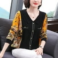 thumbnail image 1 of Otoño e invierno Nueva camiseta de manga larga de mamá con solapa Camisa de fondo de mediana edad y mayores Camiseta de estilo occidental de primavera y otoño, 1 of 5