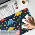 thumbnail image 4 of Long Mouse Pads for Desk,Cartoon Dinosaurs Flowers Hearts Palm Trees Desk Mats on Top Of Desks, Desk Mouse Pad Extra Large with 3mm Non-Slip Base and Stitched Edge for Gaming,Work,Home 35.4"x15.7", 4 of 5