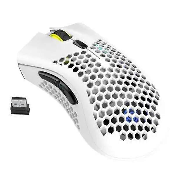 Gaming Wireless Mouse Rgb Dual-mode Gaming Mechanical Macro Computer Notebook Mouse White