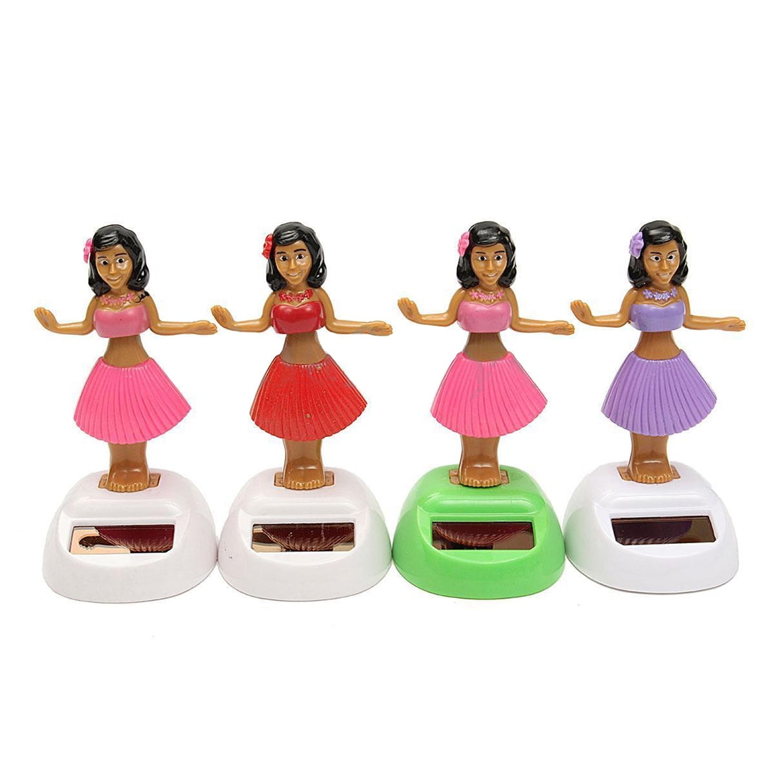 Plastic Solar-powered Dancing Hula Girls 4 Different Colors 