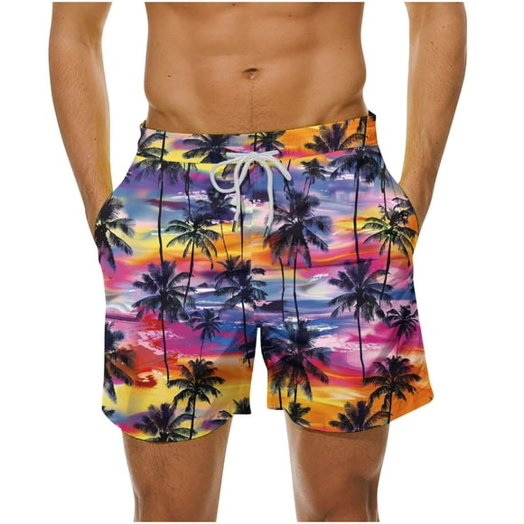 JURANMO Big and Tall Shorts for Men, Fashion Graphic Tropical Beach Shorts Casual Drawstring Waist Board Shorts with Pockets 2024 Summer Holiday Deals Multicolor#Purple XXXXXL