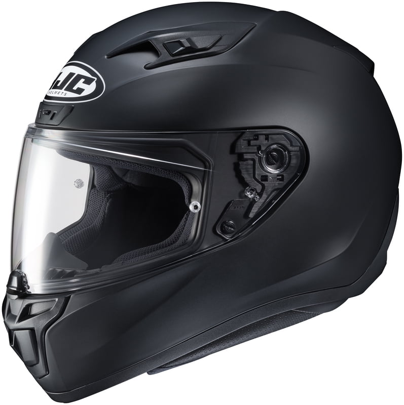 Gloss Black HJC C70 Plain Solid Motorcycle Motorbike Full Face Helmet 