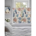 thumbnail image 3 of Blue Coastal Bathroom Window Curtain, Summer Beach Coral Shell Starfish Vintage Light Filtering Coffee Kitchen Curtains, Bedroom Living Room Curtains 2 Panel 84"x45", 3 of 6