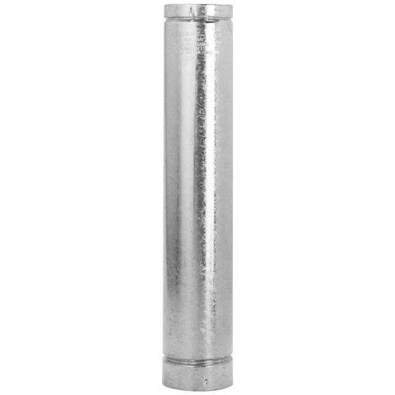 Selkirk 6" Diameter Round Type B Gas Chimney Vent Pipe 60" Length Pipe, Silver, 106060