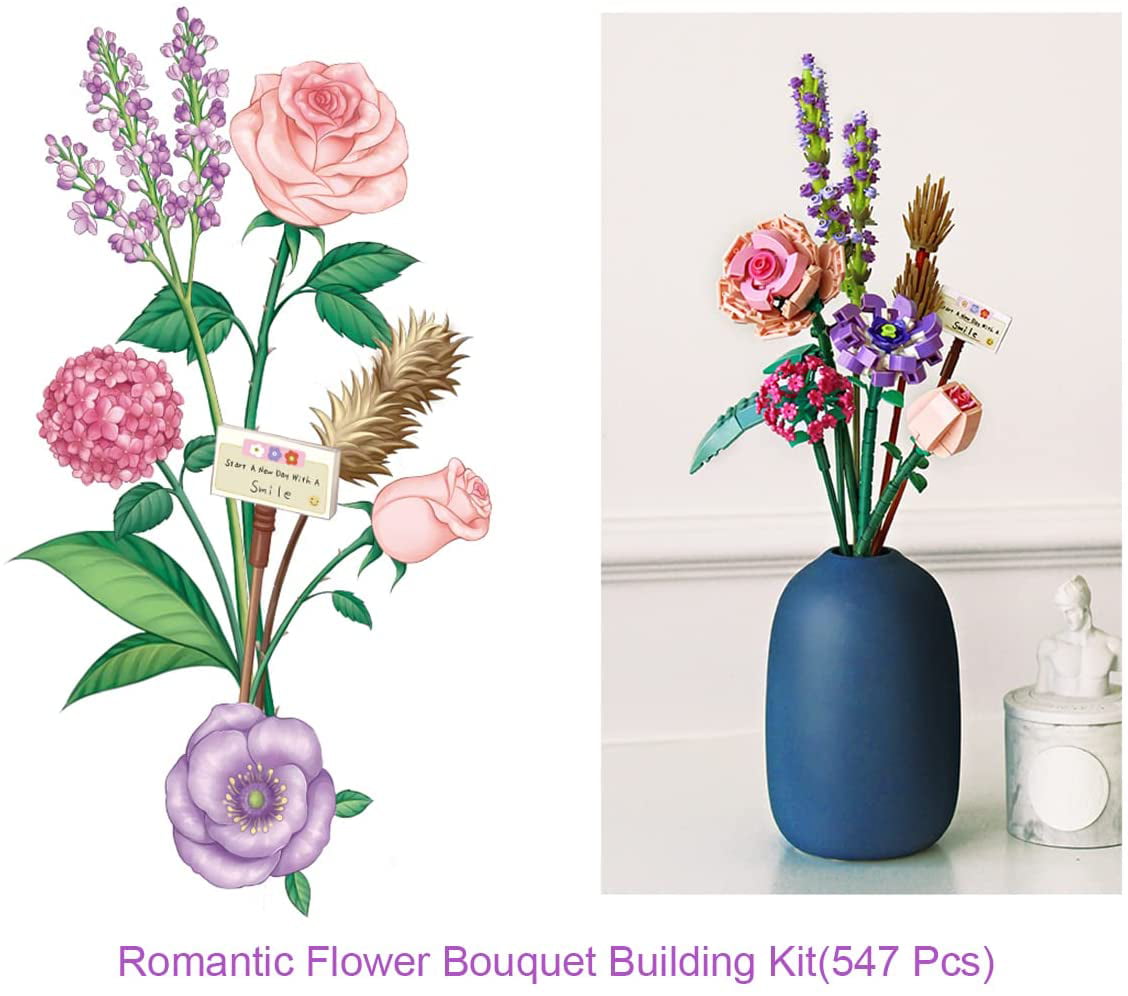 Flower Bouquet Building Kit Botanical Collection Roses Building Set – the  Peachy Day