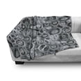 thumbnail image 3 of Clock Soft Flannel Fleece Throw Blanket, Realistic Look Cogwheels Mechanism Gear Engineering and Technologic Themed Pattern, Cozy Plush for Indoor and Outdoor Use, 60" x 80", Grey Grey, by Ambesonne, 3 of 6
