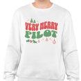 thumbnail image 2 of Very Merry Pilot Sweatshirt Unisex 3X-Large White, 2 of 5