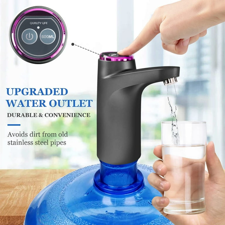 2BK Water Bottle Pump USB Charging Automatic Drinking Water Pump Dispenser Electric  Water Dispenser for Universal 5 Gallon Bottle Wireless & Portable for Home  Kitchen Office Use 