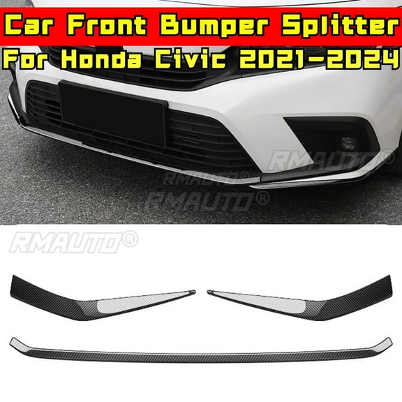 For Honda Civic 11th Gen 2021-2024 Body Kit Honda Civic Front Bumper Lip Splitter Titanium Black Style Diffuser Car Accessories