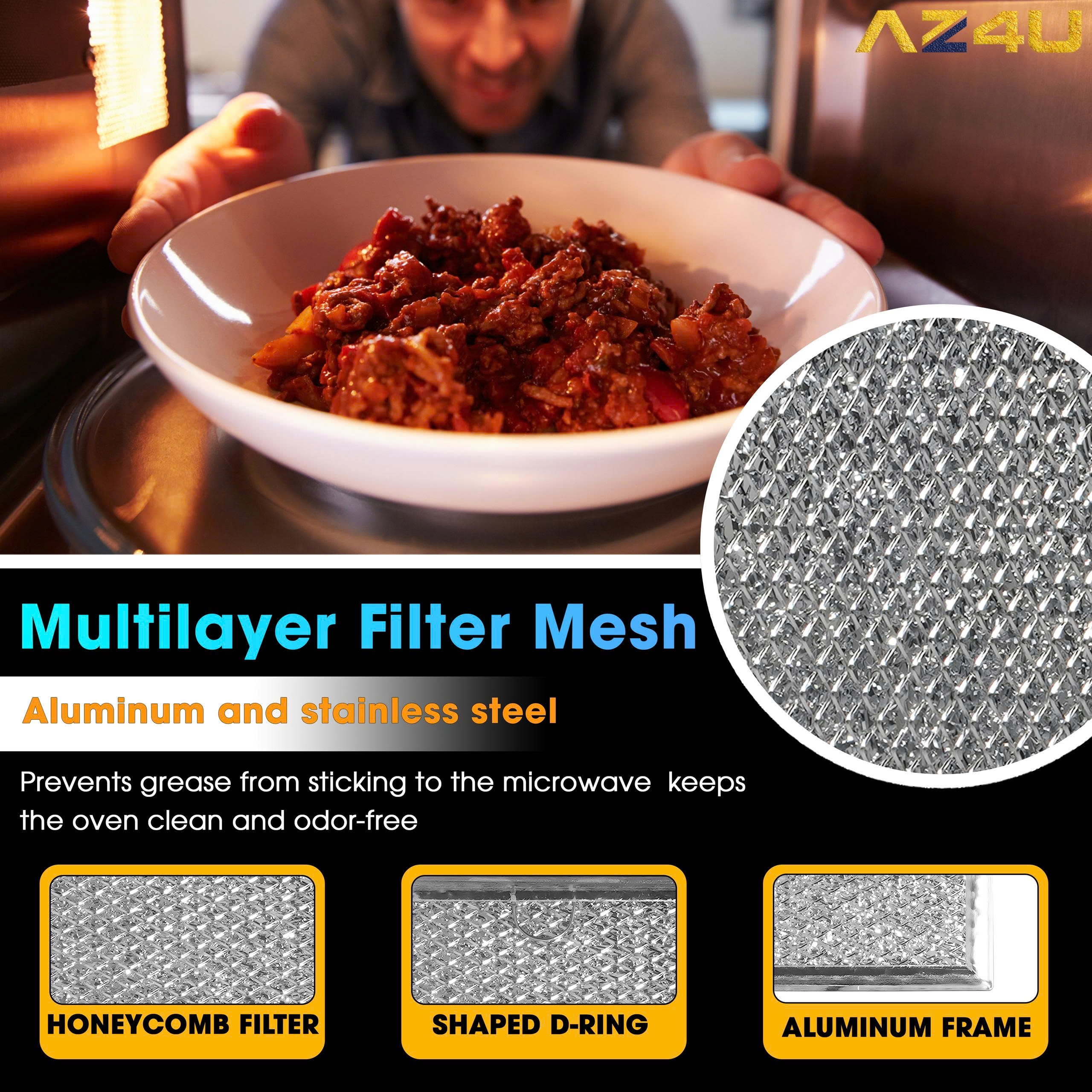 AZ4U 2 Pack Oven Grease Filter Compatible with Samsung MMV1153BAB MMV1153BAS ME18H704SFS ME18H704SFG Microwave