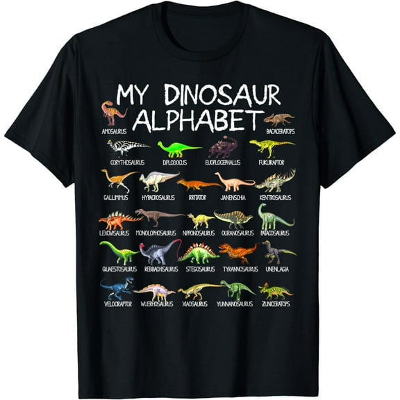 Dinosaur Alphabet Dino ABC For Kids Boys Men Women Dinosaur T-Shirt