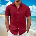 thumbnail image 2 of Miqool Men's Button down Shirts Short Sleeve Formal Casual Dress Shirts Summer Wedding Shirt Vacation Beach Summer Tops, 2 of 6