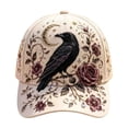 thumbnail image 2 of Dalang Halloween Printed Baseball Cap for Adults Adjustable Breathable Cotton Hat with Raven Motif for Fall Festivals Parties Outdoor Casual Daily Wear, 2 of 6