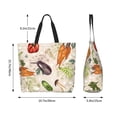 thumbnail image 6 of Bingfone Canvas Tote Bag For Women With Inner Pocket Aesthetic Cute Shopping Tote Bags Reusable Grocery Bags-Cute Vegetables, 6 of 9