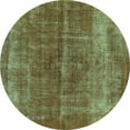 thumbnail image 1 of Ahgly Company Machine Washable Indoor Round Oriental Turquoise Blue Industrial Area Rugs, 3' Round, 1 of 4