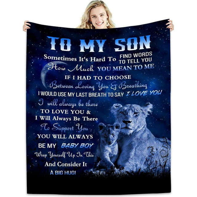 LHSHID Son Gifts Blanket to My Son Son Gifts from Mom/Dad Funny Gifts for Son Blanket Best Birthday Gift Ideas for Son Gifts for Grown Son Son Gift from Mother or Father Blankets
