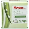 Huggies Aloe & Vitamin E Wipes, Unscented, 3 Flip-Top Packs (168 Wipes Total), pack of 1
