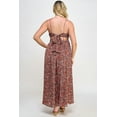 thumbnail image 4 of Saronite Floral Printed Maxi Dress With Tie Back, Rust (Women's Plus), 4 of 5