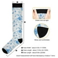 thumbnail image 3 of Haosy Compression Socks for Men Women Knee High Running Socks for Nurse Hiking Recovery Travel Athletic 2 Pairs Blue Flower and Leaf, 3 of 9