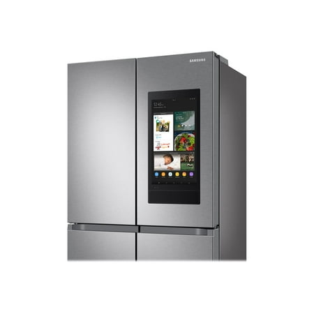 Samsung - 23 cu. ft. Smart Counter Depth 4-Door Flex™ Refrigerator with Family Hub™ & Beverage Center - Stainless steel