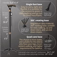 thumbnail image 6 of Smart Alarm Walking Cane for Men & Women, Telescopic and Adjustable Walking Sticks for Seniors, USB Direct Charge, with LED Light, One Cane for Three Purposes, Light and Stable, 6 of 7