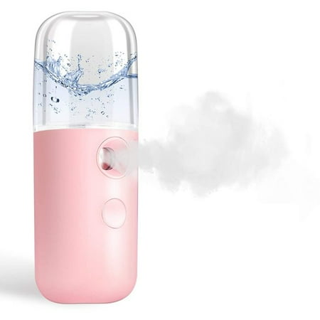 

Porfeet Facial Steamer USB Rechargeable Mist Sprayer 30ml Visual Water Tank Moisturizing&Hydrating for Face Daily Makeup Skin Care --Pink