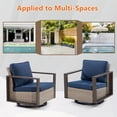 thumbnail image 6 of MeetLeisure Outdoor Swivel Patio Metal Chairs Set of 2, 360 Degree Glider Rocker Rattan Chairs with Washable Cushion & Steel Rectangular Armrest for Porch, Dark Blue, 6 of 9