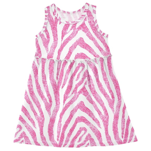 joogoo Girls Sleeveless Dress Pink Zebras Pattern Stylish Dresses 4T