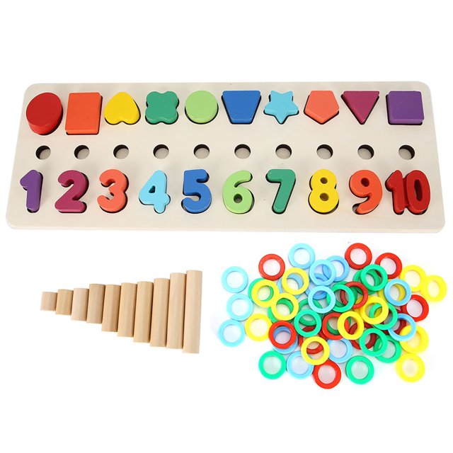 Juguete de clasificación de número de forma de emparejamiento de madera juguetes Montessori de origen para niños preescolar educativo ANGGREK Otros
