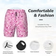 thumbnail image 3 of Yiaed Breast Cancer Awareness2 Print Mens Swim Trunks Bathing Suit Compression Liner Beach Swim Shorts Swimwear Quick Dry Zipper Pocket No-Chafing Board Short-, 3 of 6