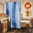 thumbnail image 5 of Navy Blue Marble Shower Curtain, Waterproof Shower Curtains for Bathroom, Modern Abstract Luxury Fluid Artwork Washable Fabric Bathtub Curtain Set Bath Decor with 12 Hooks Extra Long 72"x96", 5 of 8