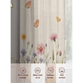 thumbnail image 6 of Watercolor Flowers Sheer Curtains 84 Inch Length 2 Panels Set, Spring Daisy Floral Butterflly Beige Voile Window Treatment Rod Pocket Curtains Sheers Drapes for Bedroom/Living Room/Kitchen 52"x84"x2, 6 of 7