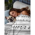 thumbnail image 6 of Twin XL Size Flat Sheet Only, Boho Black White Modern Stripes Soft Brushed Microfiber Bed Sheets, Farmhouse Abstract Art Hotel Quality Breathable Bedding Top Sheet, Easy Care, 66"x102", 6 of 9