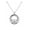 Silver Tone, variant on Women's Stainless Steel Gold or Silver Dainty Round 2 Circle CZ Necklace SCP 513 G