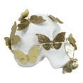 thumbnail image 6 of Boudoir Style French Papillon Gold Patina Butterflies On White Skull Figurine, 6 of 9