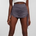 thumbnail image 2 of Seductiva Women's Casual Shorts Women's White Mini Skirt Side Drawstring Stretchy Ruched Bodycon Short Mini Skirt Womens Workout Shorts, 2 of 4