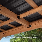 Backyard Discovery Kingsport 20x12 Cedar Wood Carport, Galvanized Steel Roof, PowerPort